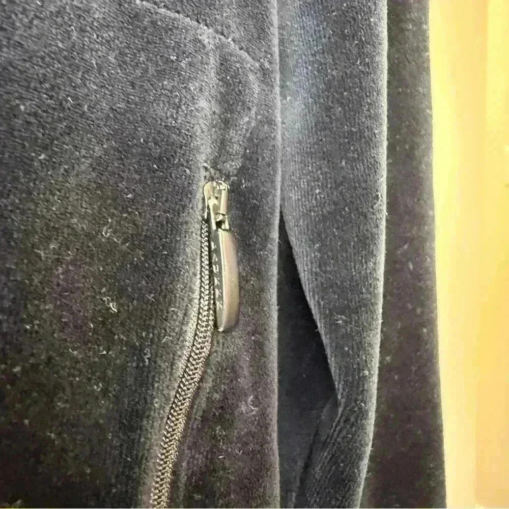 Lauren Ralph Lauren Women's Petite Velour Full Zip Jacket Black L - Picture 9 of 10